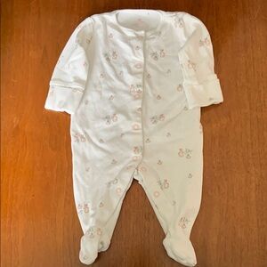 🫐3/$30 Next Baby Organic Cotton Footie with Bunny and Floral Design size 0-3m